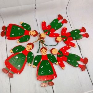 Vintage wooden Christmas dutch doll ornaments 6